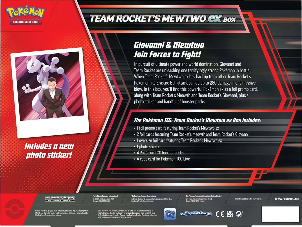 3x Pokemon Team Rockets Mewtwo EX Collection Box (Englisch)